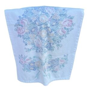 Vintage Cottagecore Floral Bow Coquette Bath Towel Cotton Velour 26” x 45” GUC